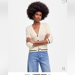 Madewell NWT Bouclé-Knit Cardigan vintage ivory‎ women’s size XS